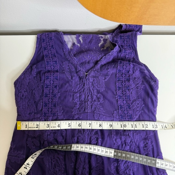 Free People Reign Over Me Purple Violet Lace Overlay Mini Dress - Size 2 - Picture 12 of 12